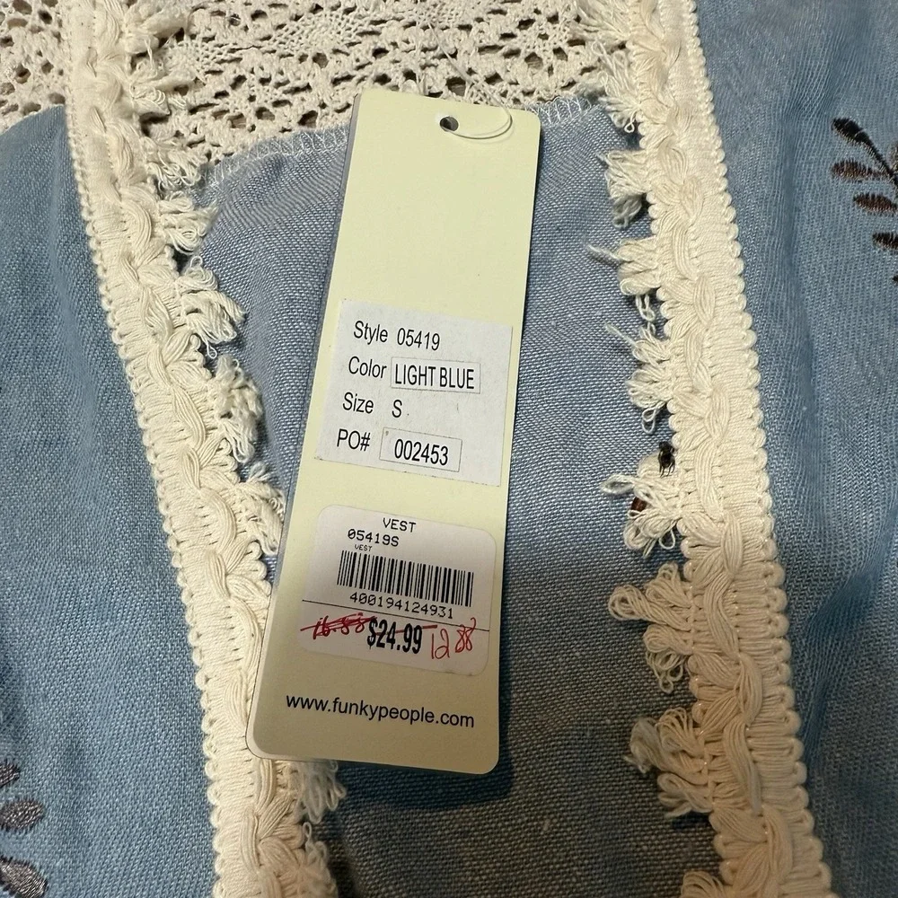 VTG Funky People Embroidered‎ Floral Vest Festival Boho Hippie - Picture 5 of 10